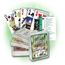 This decade has a lot of events and figures which will help you to know about the importance of history. 1952 Trivia Challenge Playing Cards Birthday Or Anniversary Gift Flickback Media