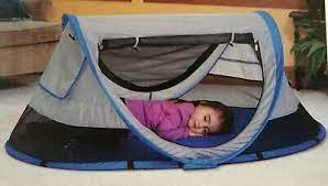 peapod plus childrens infant travel bed kidco gray black blue w carry case new traveling with baby childrens tent kids play tent