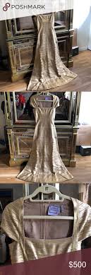 Herve Leger Lora Woodgrain Foil Bandage Gown Gold Gorgeous Herve Leger Bandage Gown Wore This As A Bridesmaids Dress And I Herve Leger Dress Herve