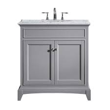 One bamboo drawer organizer inside the top drawer. Eviva Evvn709 30gr Elite Stamford 30 Inch Gray Solid Wood Bathroom Vanity Set With Double Og White Carrera Marble Top