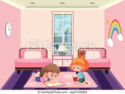 20% off with code shopmaydeals. Two Girls Sharing Bedroom Illustration Canstock