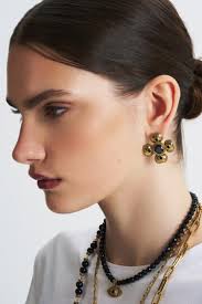 Ava Gold Plated Clover Zircon Pinned Earrings