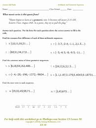 Is the sequence geometric or arithmetic? Arithmetic Sequences Worksheet Answers Best Of Arithmetic Sequence Practice Worksheet Breadandhearth Arithmetic Sequences Arithmetic Geometric Sequences