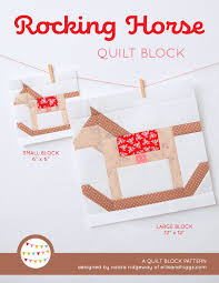 This rocking horse cross stitch pattern is available for instant download via etsy. New Christmas Quilt Pattern Rocking Horse Quilt Block Ellis Higgs