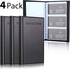 4.6 out of 5 stars. 480 Storage Capacity Black Name Card Book Holder For Office Journal 4 Pack Business Card Book Holder Name Card Organizer Pu Leather Credit Card Organizer Office Products Education Crafts Femsa Com
