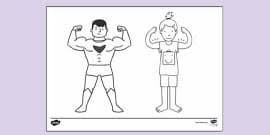 Coloring is a great activity for your little iron man or girl. Circus Strong Man Colouring Colouring Sheets