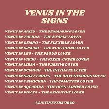 Venus In The Signs Zodiac Signs Horoscope Astrology Planets Birth Chart Astrology