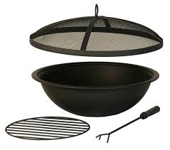 Wire mesh for better fire: 22 Black Painted Iron Fire Pit Bowl Accessories Kit