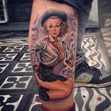 These bits of americana were a mainstay for tattoo artists at the turn of the last century. Waden Cowboy Tattoo Von Fatih Odabas