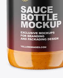 Ketchup tomato sauce, tomato transparent background png clipart. Clear Glass Sauce Bottle Mockup In Bottle Mockups On Yellow Images Object Mockups