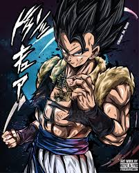 The fused form of goku and vegeta after performing the fusion dance properly. Gogeta Ultra Poster Vyrus Graphics