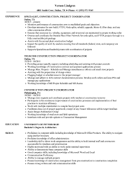 construction project coordinator resume