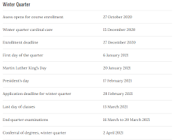 Stanford University Academic Calendar 2021 2022