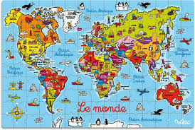Vilac 2604 Cartina Geografica Del Mondo Puzzle In Valigia Legno Colorato Amazon It Giochi E Giocattoli Geografia Puzzle Geografia Mondo