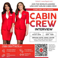 With 95% of korean turn up at their own cost. Fly Gosh Air Asia Cabin Crew Recruitment Walk In Interview Johor