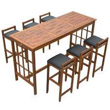 4 bar chairs + round bar table. Bar Height Seats 6 People Patio Dining Sets Patio Dining Furniture The Home Depot