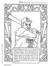 (mlk) bravely led the solemn march toward civil rights. Jackie Robinson Coloring Page Black History Month Printable Grades K 5 Teachervision