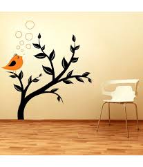 Orange wall decal kitchen tangerines green leaves wall decals boho wall decal stickers fruit plant leaf wall stickers for nursery bedroom kids room decor. Decor Kafe Black Orange Bird On A Branch Wall Decal Large Buy Decor Kafe Black Orange Bird On A Branch Wall Decal Large Online At Best Prices In India