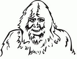 Black and white sitting bigfoot sasquatch. Finding Bigfoot Coloring Pages Coloring Home