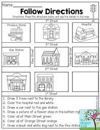 Follow Directions Read The Directions And Add The Details To The Map Fun Activi Kindergarten Social Studies Social Studies Worksheets Teaching Social Studies