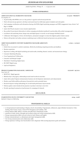 marketing manager / associate resume