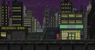 A futuristic city with tall buildings in different design, fly overs, a large highway with speeding and flying yellow carsclick here to see all scenes containing this background Animated City Background Posted By John Tremblay