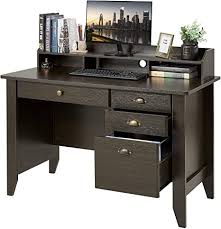 Check out our office & desk storage selection for the very best in unique or custom, handmade pieces from our shops. Amazon Com Computer Desk With 4 Drawers And Hutch Shelf Home Office Desk Writing Sturdy Pc Laptop Notebook Desk Spacious Desktop Vintage Style Brown Kitchen Dining