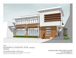 Architecture And Interior Design By Michelle Anne Santos At Another Option Of The Proposed 2 Storey Office Buildin Building Design Office Building Architecture