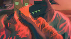 274479 - safe, artist:monopoly360, anthro, 2022, alphabet lore, duo, f (alphabet  lore), male, n (alphabet lore), romantic couple, shipping - Furbooru