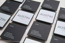 Custom metal business cards will make a lasting impression. Minimalist Black Square Business Card Austin Fashion