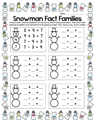 Winter Centers Math Literacy Activities Math Literacy Activities Math Literacy Fact Families
