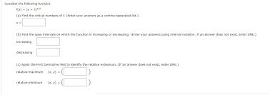 {eq}f(x) = \frac{x}{x+5} {/eq} a) find the critical numbers. Consider The Following Function F X X 3 2 3 Socratic