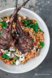 Mediterranean Grilled Lamb Chop Recipe With Tomato Mint Quinoa Lamb Chop Recipes Lamb Recipes Recipes