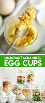 Easy Microwave Scrambled Egg Cup Recipes Egg Recipes For Breakfast Microwave Scrambled Eggs Healthy Breakfast On The Go