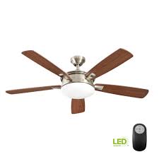 Home Decorators Collection Daylesford 52 In Led Indoor Nickel Ceiling Fan With Light Kit And Remote Control Ceiling Fan With Light Ceiling Fan Fan Light