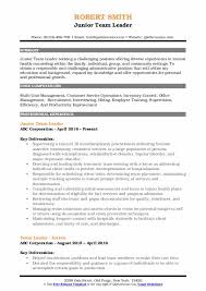 Team Leader Resume Samples Qwikresume