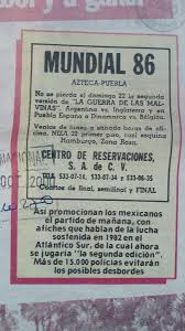 4,103,383 followers · sports team. Andres Burgo Ø¹Ù„Ù‰ ØªÙˆÙŠØªØ± Un Recorte Perdido De El Partido Argentina Inglaterra 1986 Asi Se Vendieron Algunas Entradas A Traves De Avisos En Diarios Mexicanos Que Promocionaban La Segunda Version De La Guerra