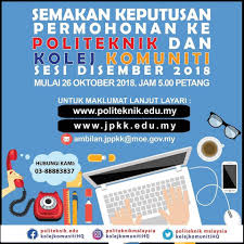 Semakan keputusan upu online ke universiti awam, politeknik, kolej komuniti dan ilka boleh dibuat bermula 5 mei 2019 jam 12 tengah hari. Semakan Keputusan Permohonan Kolej Komuniti Bagan Serai Facebook