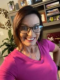 WFH with pink sugar skulls and breast cancer shirt