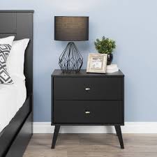 Platform bed with decking board. Mid Century Modern 2 Drawer Wide Nightstand Prepac Target