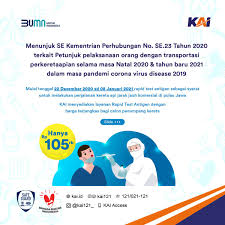 Selain menambah jumlah kereta api pada libur panjang mendatang, pt kai tuturkan sejumlah syarat naik kereta api libur oktober 2020 mendatang. Kereta Api Indonesia On Twitter Sesuai Se Satgas Penanganan Covid 19 No 3 Thn 2020 Dan Se Kemenhub No 23 Thn 2020 Mulai Tgl 22 Desember 2020 S D 8 Januari 2021 Pelanggan Ka