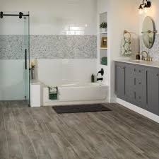 Secure the plywood to the wood floor below using 1 1 4 inch screws every 6 inches. Lifeproof Shadow Wood 6 In X 24 In Porcelain Floor And Wall Tile 14 55 Sq Ft Case Lp33624hd1pr The Home Depot
