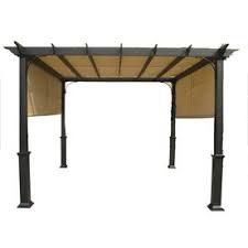 Shop Garden Treasures 7 6 Ft X 10 Ft X 10 Ft Matte Black Powder Steel Freestanding Pergola At Lowe S Cheap Pergola Pergola Canopy Outdoor Pergola