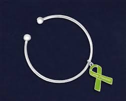 Lyme Disease Awareness Ribbon Charm Open Bangle Bracelets Wholesale Fundraising For A Cause