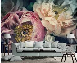 Black And White Floral Wallpaper Nz Dutch Oil Painting Big Pink Peony Floral Wallpaper Hand Painted Flowers Peony Floral Wall Murals Wall Decor Mural Design Decor Peony Wallpaper