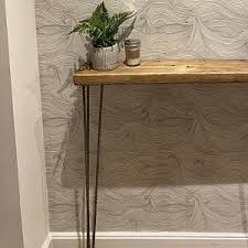 Narrow Console Table With Hairpin Legs Free Delivery Wooden Rustic Hallway Table In 2020 Rustic Hallway Table Narrow Console Table Rustic Console Tables