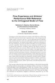 It is unlikely that a definition of. Pdf Flow Experience And Athletes Performance With Reference To The Orthogonal Model Of Flow