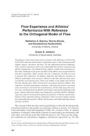 It is unlikely that a definition of. Pdf Flow Experience And Athletes Performance With Reference To The Orthogonal Model Of Flow