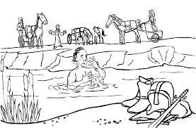 Bible story of the week: Naaman Washing In Jordan River Sunday School Coloring Pages Bible Coloring Pages Flag Coloring Pages
