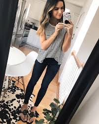 Black And White Striped Tank Top Outfit Striped Tank Top Outfit Image By Autumn On Stylemepretty Black Striped Tank Top Striped Top Outfit